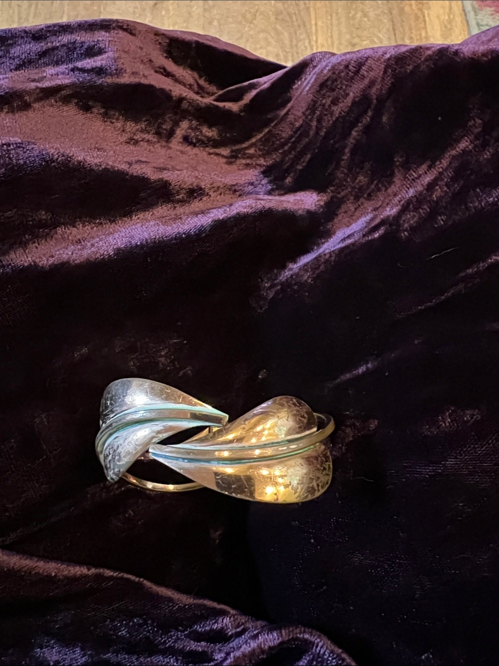 Copper oval clamper style vintage bracelet